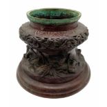 A Large Bronze Japanese Planter dating to the Meiji Period - late 19th Century. Decorated With