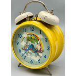 A WARNER BROS LOONEY TOONS VINTAGE DOUBLE BELL ALARM CLOCK. HEIGHT 17.5CM. IN WORKING ORDER.