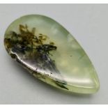 50 Ct Cabochon Prehnite, Pear Shape, GLI Certified