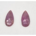 A Set of Two Rubies. (8.88ct, Pear cut, Parting Plane) and (8.87ct, Pear cut, Parting Plane). IDT