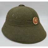 Indo - China Era Late 1950’s Issue Viet-minh Helmet with N.V.A. Cap Badge.