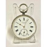 Antique gents silver JW Benson the Ludgate pocket watch , sold as found , ticks if shaken no key