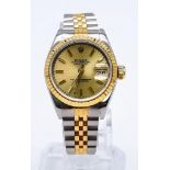 A Ladies Rolex Oyster Perpetual Two-Tone DateJust. Gold and stainless steel strap and case - 26mm.
