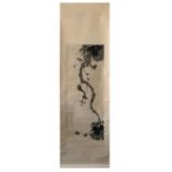 A Squirrel Appreciating the Joys of Spring. Chinese ink on paper scroll; Attributed to Yu Xing; (