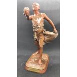 A French antique 19th century cold painted large bronze 1824-1893) Signed Debut Footnotes Debut