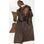 A Rare Pontins of London Antique Royal Flying Corps Mans Coat. Comes with a leather helmet and