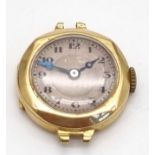 A Vintage 18k Gold Watch Case. Mechanical movement. 22mm diameter. 10.31g total weight. A/F