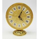 A Vintage (circa 1970) Jaeger Lecoultre Table/Desk Clock. A Beautifully gilded ornate timepiece.