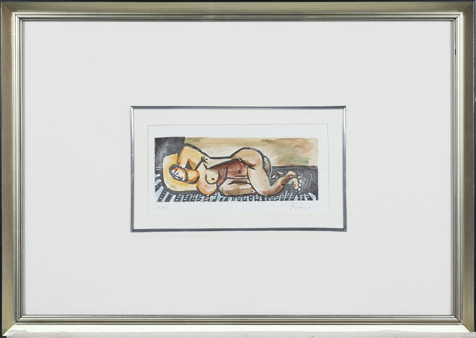 Lithograph on Paper 'Woman Sleeping' by Picasso. Dimensions 30.5x42cm "Picasso was the most dominant - Image 2 of 2