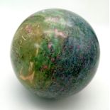A 4.25 Kilo Natural Ruby Zoisite Gemstone Artefact Globe. Bluish red colour. Zoisite is a stone of