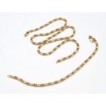 A Wonderfully Designed Italian 18k Yellow Gold Oval and Cluster Link Necklace and Bracelet Set.