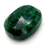 A 387ct Oval Cut Big Natural Emerald. Beryl species. Colour enhanced. GLI Certified.