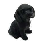 A Cute Puppy Black Obsidian Crystal Figure. 6cm tall.