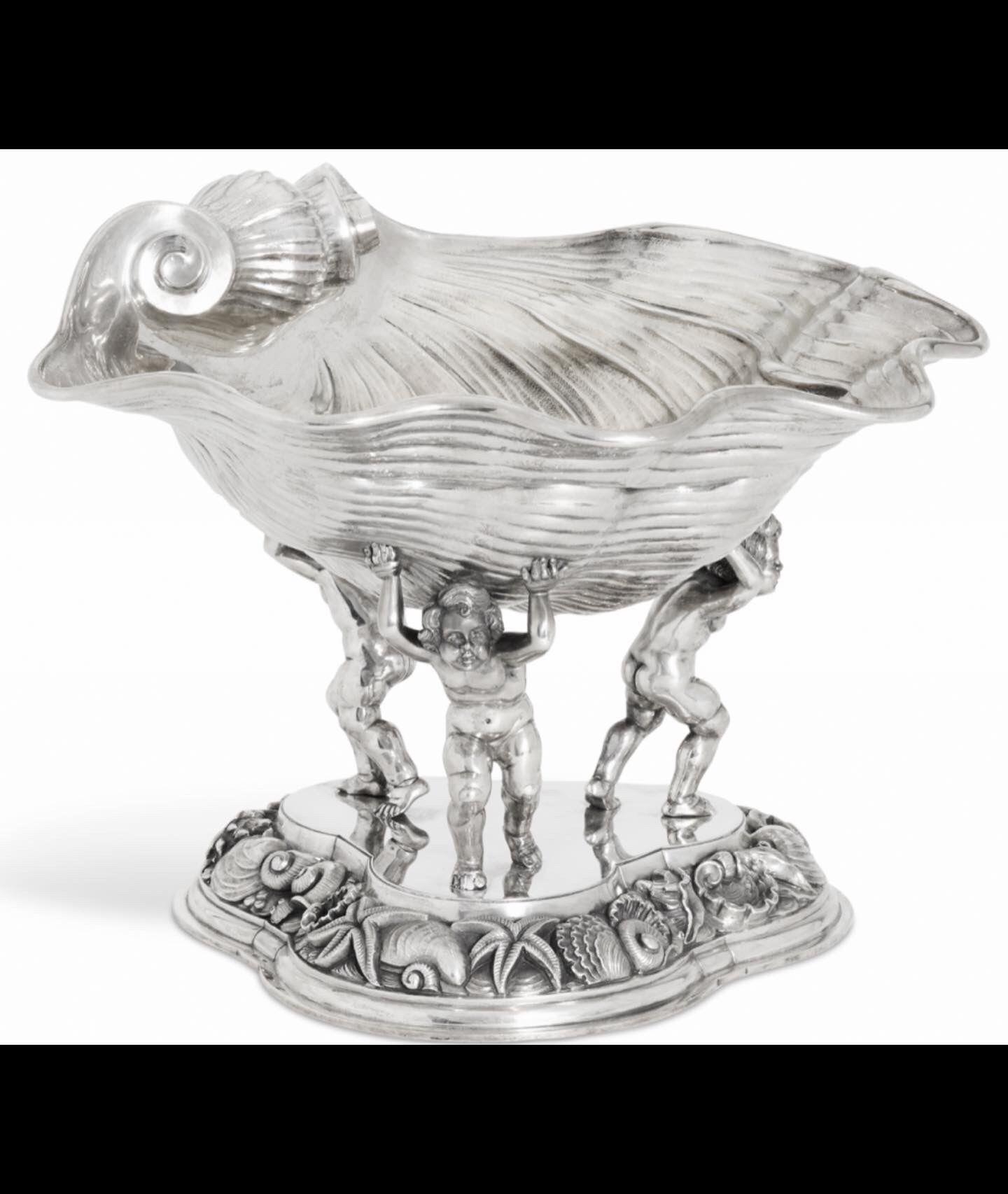 An Italian 20th century large solid silver bowl c1940. Weight 3165 grams heavy 26cm height 24cm - Image 9 of 17