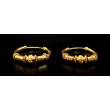 A 22k Yellow Gold Pair of Intricate Hoop Earrings. 4.1g total weight. Ref: 6-884.