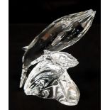 A Swarovski Crystal 1992 Limited Edition The Whales Figure. 10cm tall. Comes in original box with
