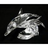 A Swarovski Crystal 1990 Limited Edition The Dolphins Figure. 12cm long. Comes in original box