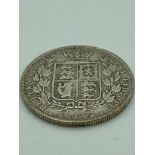 Victorian SILVER HALF CROWN 1881 in very fine condition with early head.