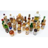 Selection of Miniature Bottles of Assorted Alcohol.