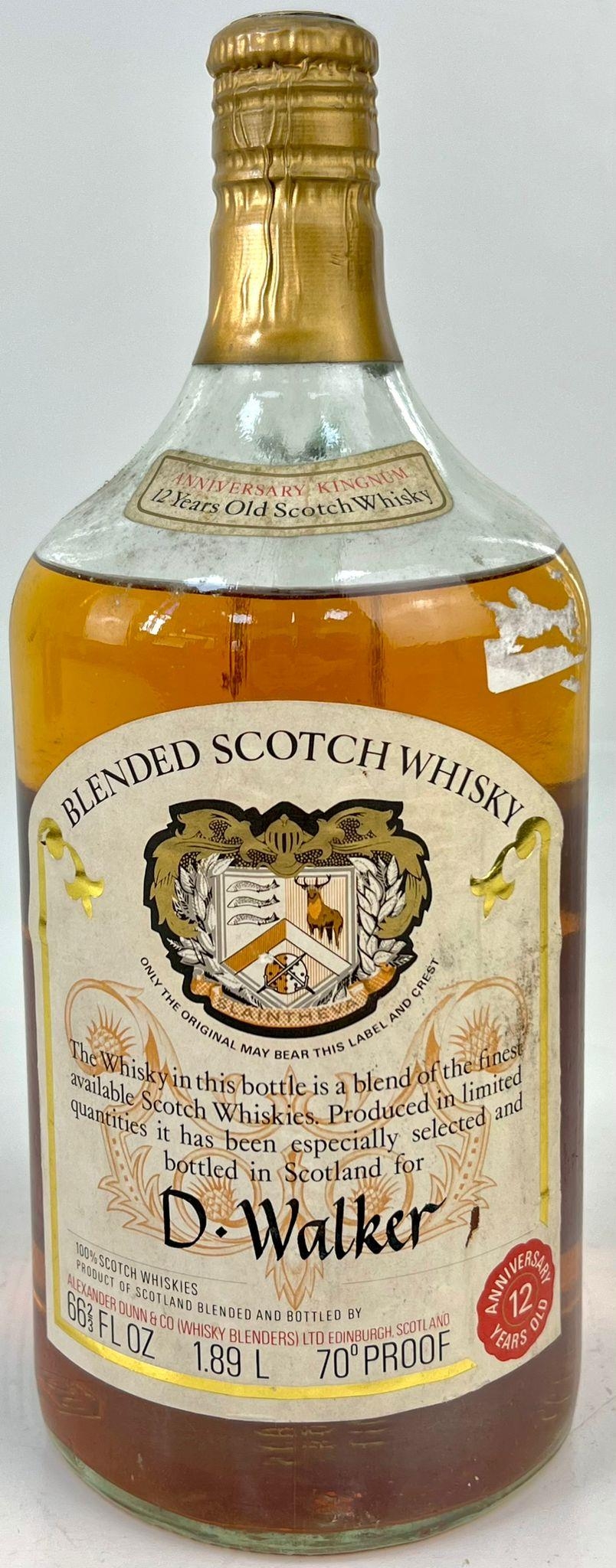 A Vintage Bottle of Slaintheva Scotch Whiskey, A Huge 66 2/3 FL OZ. Personalised Label to D. Walker.