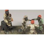 An Austrian cold painted group of boys playing 7.5 inches wide