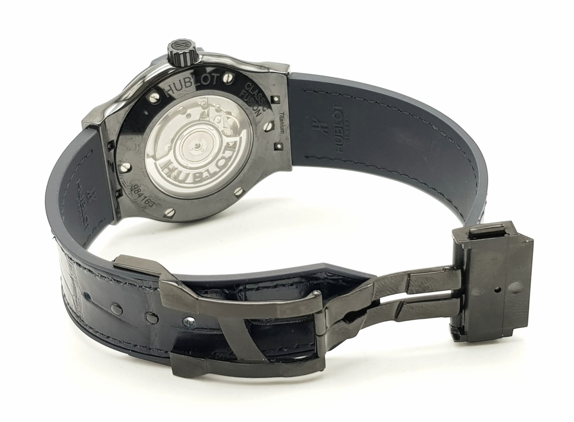 A Hublot Classic Gents Fusion Watch. Blue leather strap. Ceramic case - 41mm. Blue dial with date - Bild 4 aus 12