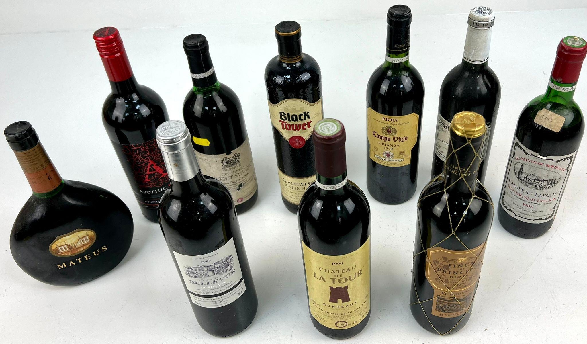 Ten Bottles of Red Wine Including: 1990 Chateau de la Tour, 2006 Chateau Belleview Bordeaux and a - Image 2 of 4