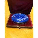 Russian silver and enamel Diamond snuff box Weight 85.4 grams Length 7.5cm Depth 5.8cm Thickness 1.