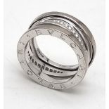 A Bulgari B.Zero 18K White Gold Diamond Ring. Size M. 10.97g. In excellent condition and comes