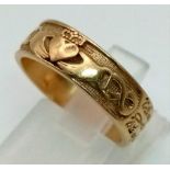 An Antique 18K Yellow Gold Betrothal Ring. Size L 1/2. 3.87g