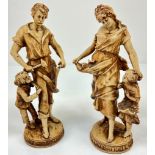 Two Vintage Italian Ivorene Statues. 49cm.