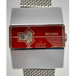 A Wonderful Rare Vintage Sicura (bought Breitling in the 70s) Jump Watch. Stainless steel strap