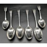 Six Antique Queen Victoria Era Spoons. Hallmarks for London 1845. Two sizes - 21 and 17cm. Total