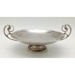 An Antique 925 Silver Fruit Bowl. Hallmarks for Birmingham 1909. 18cm diameter. 353g. Slightly