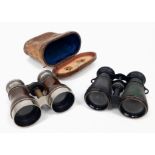 Two Pairs of Vintage Binoculars. One in original case. A/F