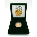 A 22k Gold 1980 Proof Full Sovereign in its Original Presentation Case. 8g