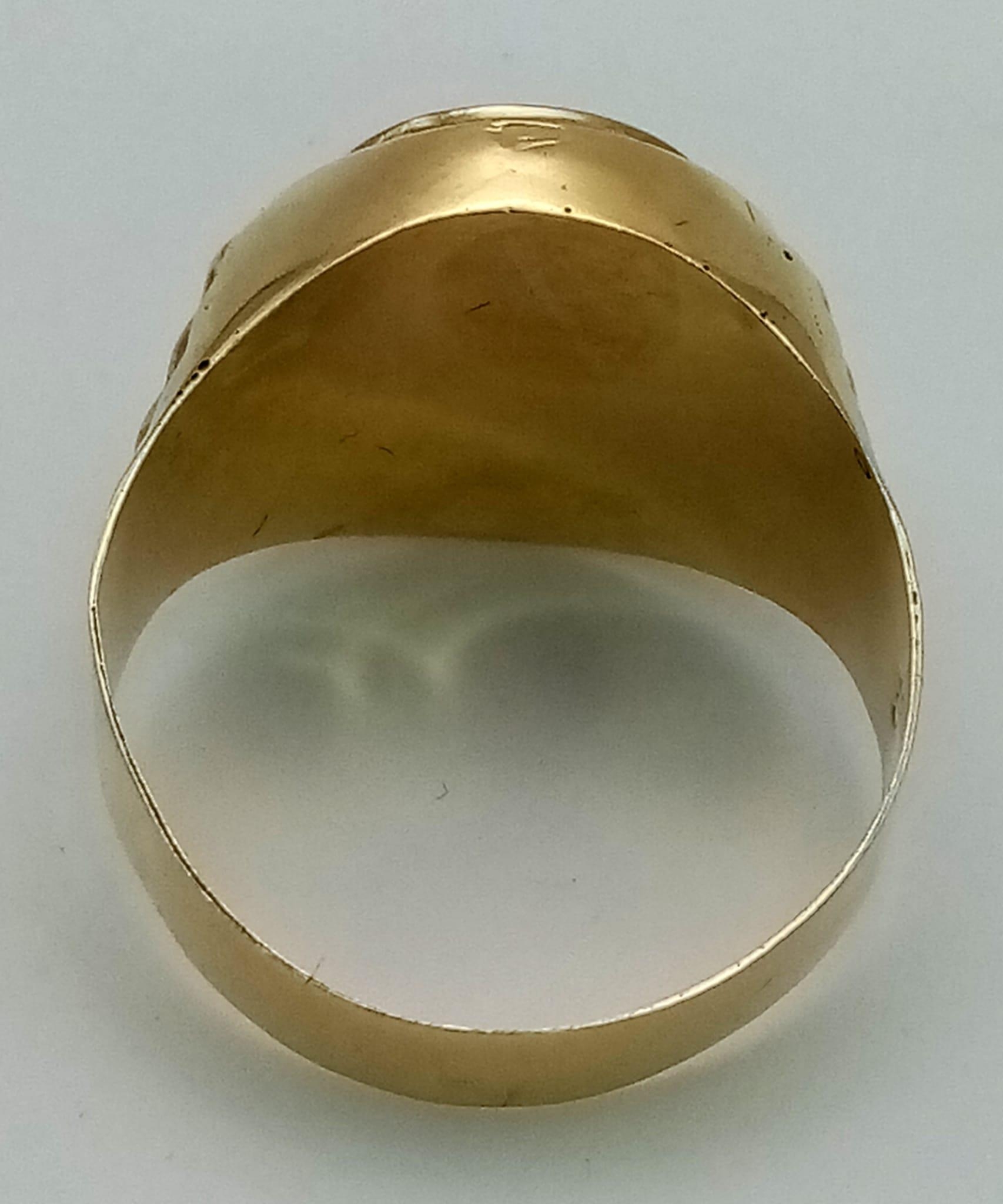 A 14K yellow gold ring with white gold highlights and the BMW logo on top. Ring size: Y, weight: - Image 4 of 5