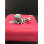 A large silver Italian snail C1940 Weight 66.2 grams Length 9cm Height 4cm Width 3.1cm