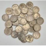 A Complete Set of Shilling Coins. 1947-1966. Includes rarer types.