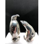 Stunning sterling silver novelty pair of salt/pepper pots. By David Anderson Polar bear and penguin.