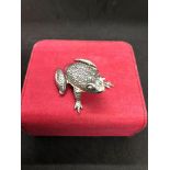 A 20th century large silver European frog pill box C1920 Weight 89.2 grams Length 6cm Width to