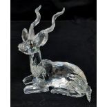 A Swarovski Crystal 1994 Limited Edition The Kudu Figure. 10cm long. Comes in original box with