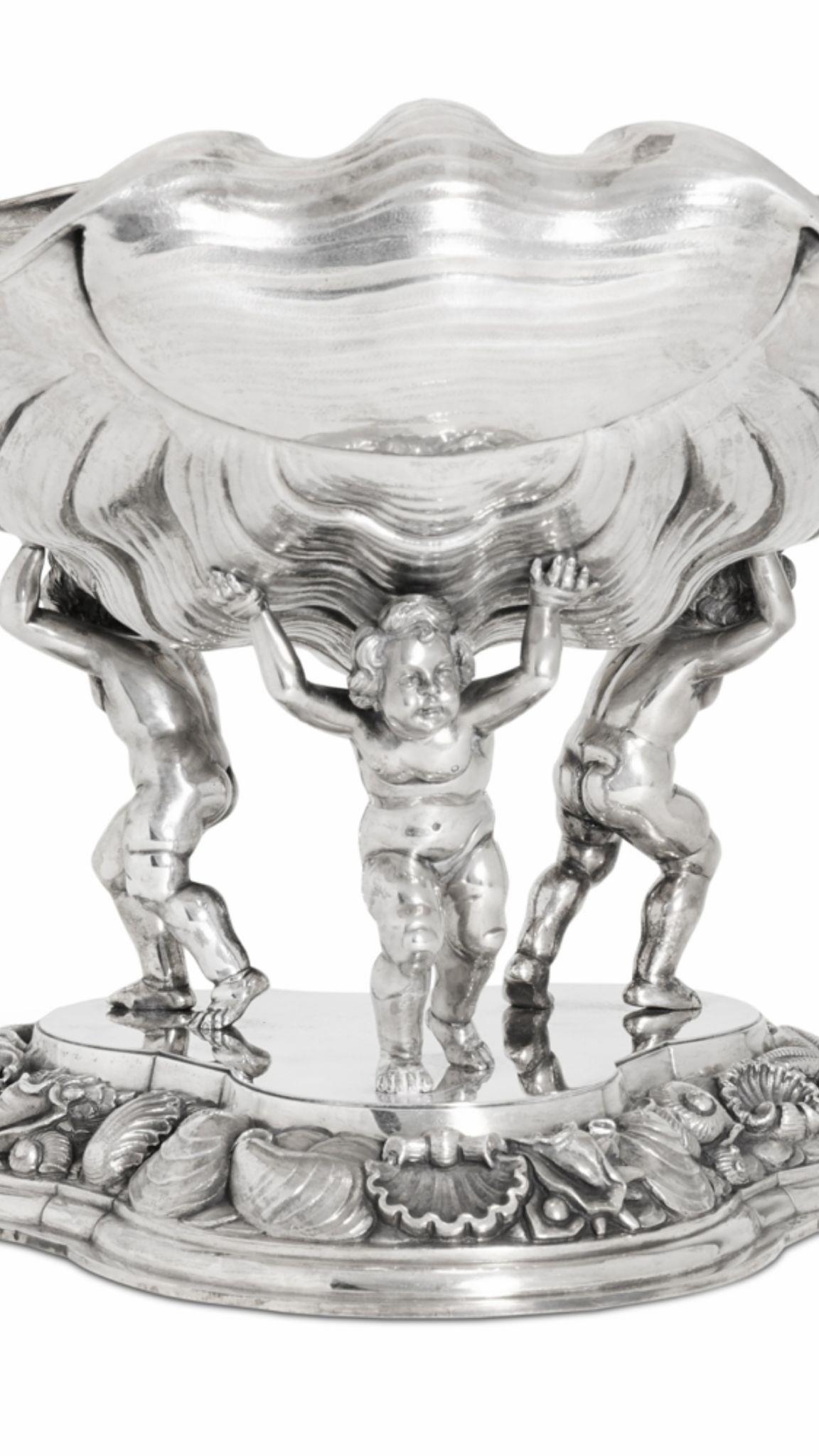 An Italian 20th century large solid silver bowl c1940. Weight 3165 grams heavy 26cm height 24cm - Image 14 of 17