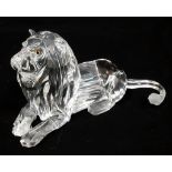 A Swarovski Crystal 1994 Limited Edition African Lion Figure. 13cm length. In original box with