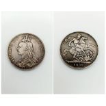 Silver 1890 Queen Victoria coin.