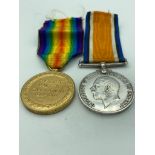 Pair of World War I MEDALS awarded to 43444 PRIVATE E.HAMER. Northumberland Fusiliers. To include
