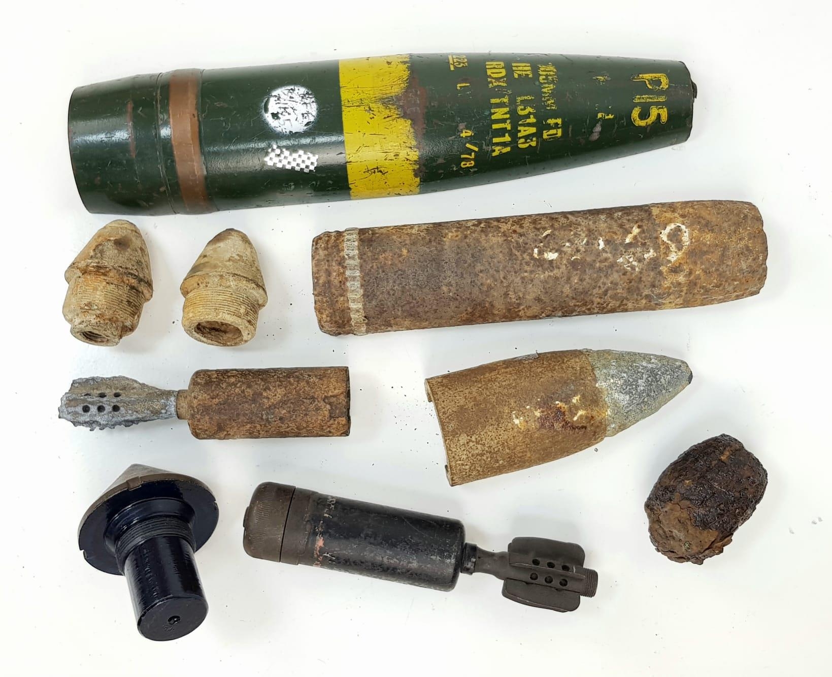 A Selection of Shells and Grenades From Different Time Periods. Nose cones, cut-aways and - Image 3 of 7