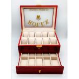 Two-Tier Elite Watch Display Case - Perfect for Rolex Watches. 20 plush watch spaces on two