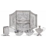 A SILVER AND NIELLO SMOKING SET, ANTIP KUZMICHEV, MOSCOW, 1899-1908 Description A SILVER AND