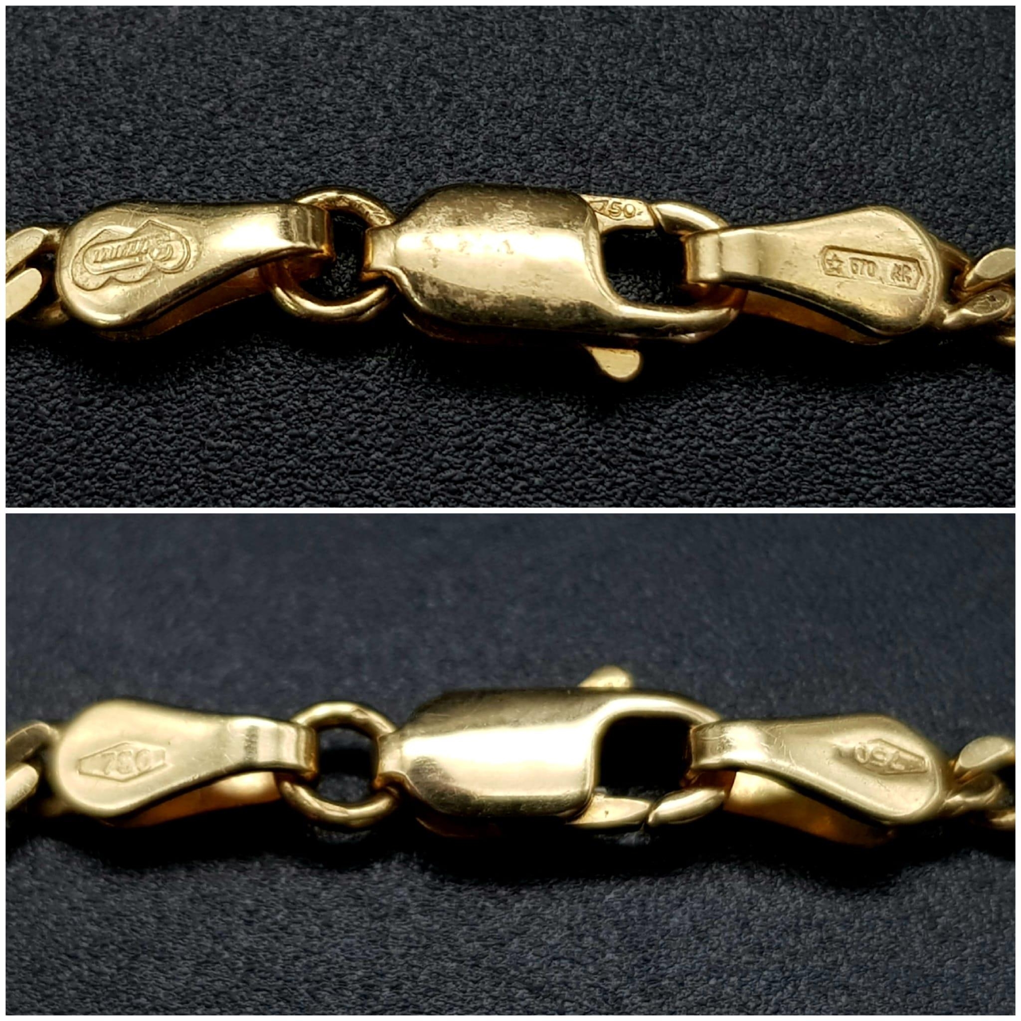 An 18K Yellow Gold Flat Figaro Link Necklace. 58cm. 16.85g. - Image 4 of 4